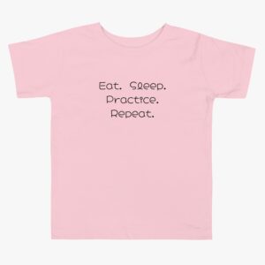 “Eat, Sleep, Practice, Repeat” Kid’s Short Sleeve Tee